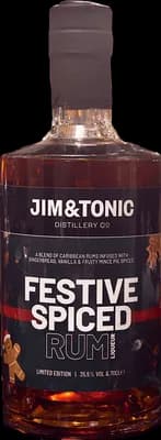 Bouteille de spiritueux : Festive Spiced Rum Liqueur de la marque Jim & Tonic