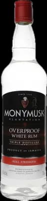 Bouteille de spiritueux : White Overproof Rum de la marque Monymusk