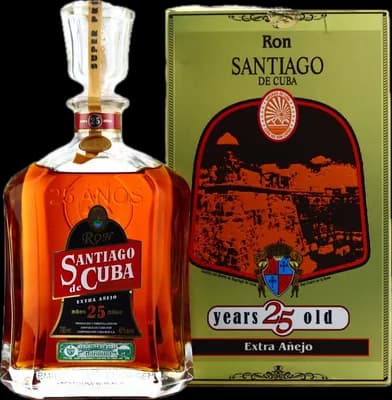 Bouteille de spiritueux : Extra Añejo 25 Años de la marque Santiago de Cuba