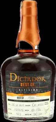 Bouteille de spiritueux : Best Of 1981 Altisimo 36 Years 42% de la marque Dictador