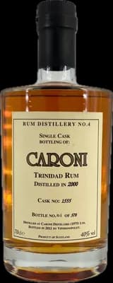 Bouteille de spiritueux : Trinidad Rum de la marque Caroni