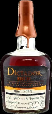 Bouteille de spiritueux : Best Of 1979 40,5% 36 Years de la marque Dictador