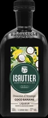 Bouteille de spiritueux : Douceur d’Arrangé Coco Banane de la marque Isautier