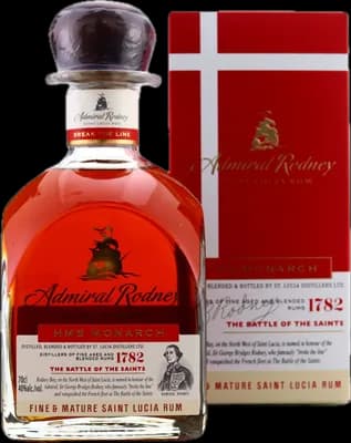 Bouteille de spiritueux : Admiral Rodney HMS Monarch de la marque Saint Lucia Distillers