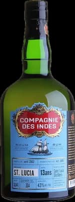 Bouteille de spiritueux : St. Lucia 13 Ans – Single Cask de la marque Compagnie des Indes