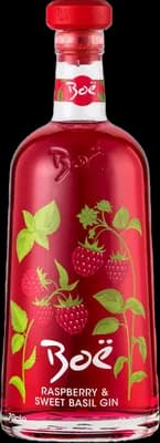 Bouteille de spiritueux : Raspberry & Sweet Basil Gin de la marque Boë Scottish Gin