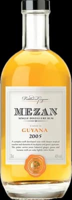 Bouteille de spiritueux : Guyana 2005 de la marque Mezan