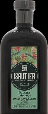Bouteille de spiritueux : Douceur d’Arrangé Saveur Mangue Verte Piment de la marque Isautier