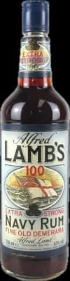 Bouteille de spiritueux : 100 Extra Strong Navy Rum 1980s de la marque Alfred Lamb's