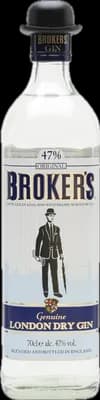Bouteille de spiritueux : London Dry Gin 47% de la marque Broker's