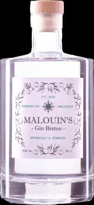 Bouteille de spiritueux : Gin Breton de la marque Malouin's