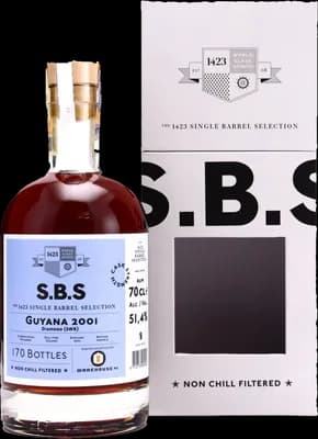 Bouteille de spiritueux : Selected and bottled for Warehouse #1 de la marque S.B.S