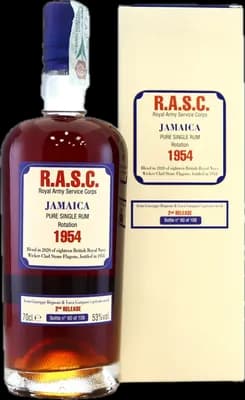 Bouteille de spiritueux : R.A.S.C. Royal Army Service Corps de la marque Velier & Begnomi