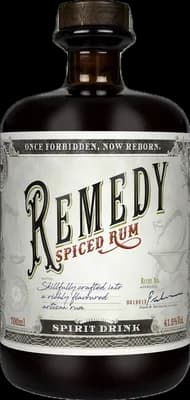 Bouteille de spiritueux : Spiced Rum de la marque Remedy