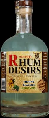 Bouteille de spiritueux : Menthe Glaciale Gingembre de la marque Rhum Désirs