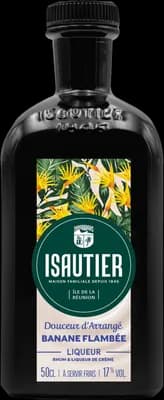 Bouteille de spiritueux : Douceur d’Arrangé Banane Flambée de la marque Isautier