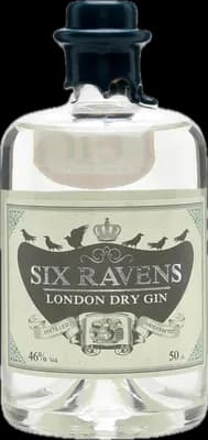 Bouteille de spiritueux : London Dry Gin de la marque Six Ravens