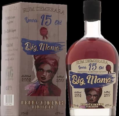 Bouteille de spiritueux : Rum Demerara Pedro Ximenez Finished de la marque Big Mama