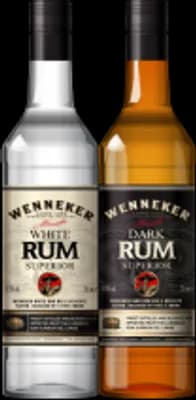 Bouteille de spiritueux : White Rum de la marque Wenneker