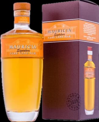 Bouteille de spiritueux : Signature de la marque Mauricia