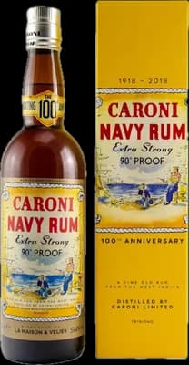 Bouteille de spiritueux : Navy Rum 100th Anniversary „Replica“ de la marque Caroni