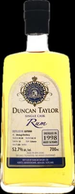 Bouteille de spiritueux : Single Cask Rum 1998 Aged 16 Years (Uitvlugt Distillery) de la marque Duncan Taylor