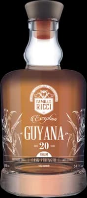 Bouteille de spiritueux : Exception Guyana 20 ans de la marque Famille Ricci