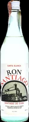 Bouteille de spiritueux : Carta Blanca 1970s de la marque Santiago de Cuba