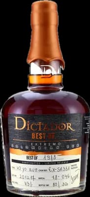 Bouteille de spiritueux : Best Of 1978 Extremo 40 Years 43% de la marque Dictador