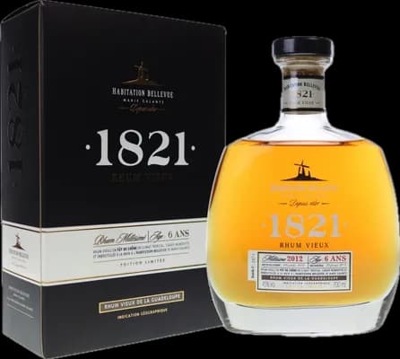 Bouteille de spiritueux : 1821 Rhum Vieux 6 ans Millésime 2012 de la marque Habitation Bellevue
