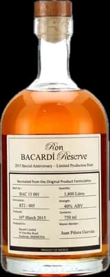 Bouteille de spiritueux : Reserve 2015 Special Anniversary de la marque Bacardi