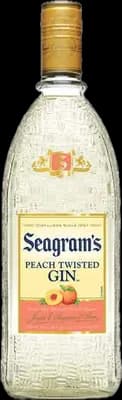 Bouteille de spiritueux : Peach Twisted Gin de la marque Seagram's 