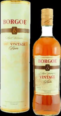 Bouteille de spiritueux : Borgoe Vintage 5years de la marque Suriname Alcoholic Beverages