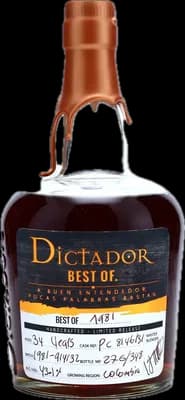 Bouteille de spiritueux : Best Of 1981 43,1% 34 Years de la marque Dictador