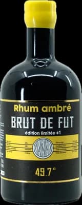 Bouteille de spiritueux : Rhum ambré Brut de fût de la marque Breizh'cool