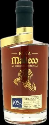 Bouteille de spiritueux : Selección 1986 de la marque Malteco