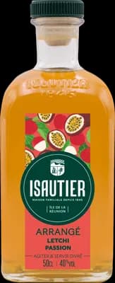Bouteille de spiritueux : Arrangé Letchi Passion de la marque Isautier