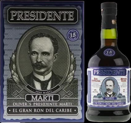 Bouteille de spiritueux : Presidente Marti 15 Años de la marque Oliver & Oliver