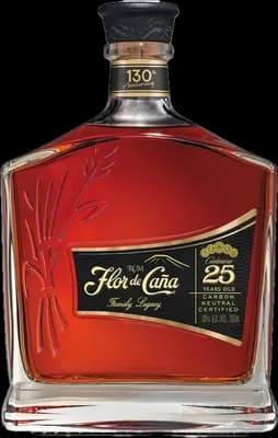 Bouteille de spiritueux : 25 Years Old de la marque Flor de Caña