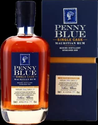 Bouteille de spiritueux : Penny Blue Single Cask de la marque Medine Estate